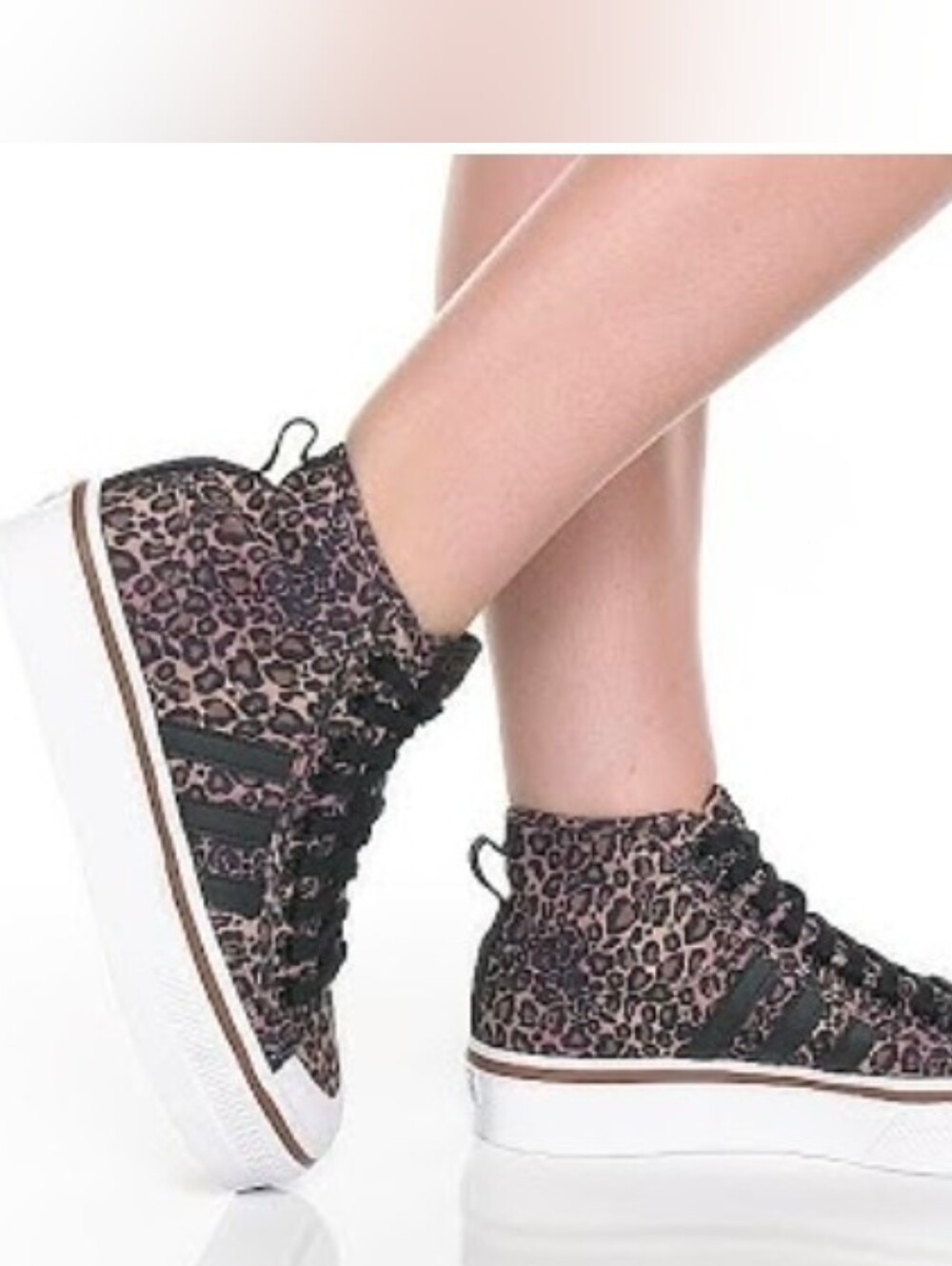 New Adidas Originals Nizza Platform Mid Leopard Cheetah Print Women's 9.5